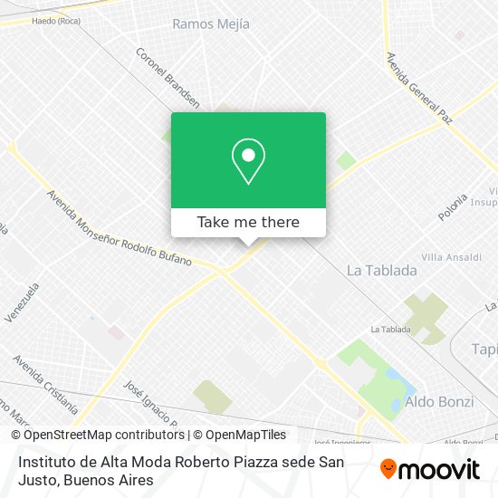 Instituto de Alta Moda Roberto Piazza sede San Justo map