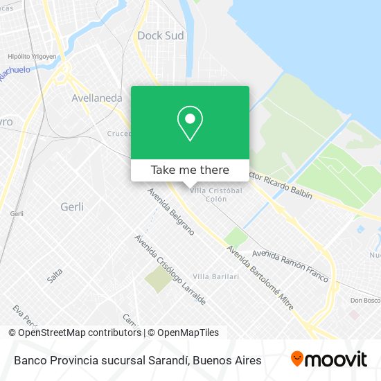 Banco Provincia sucursal Sarandí map