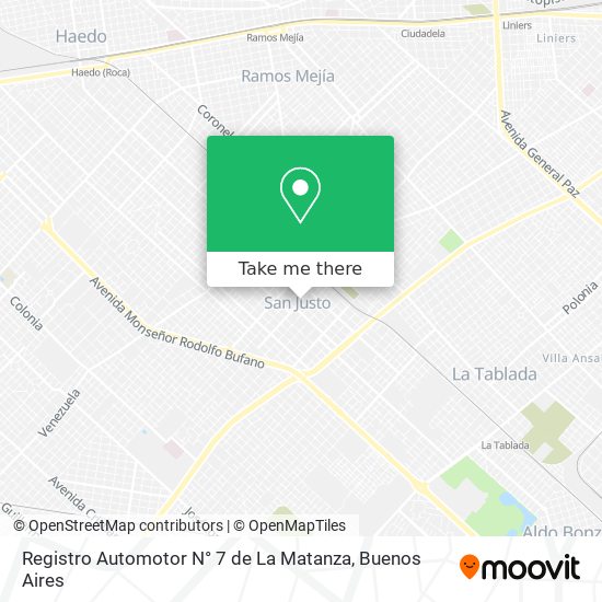 Registro Automotor N° 7 de La Matanza map