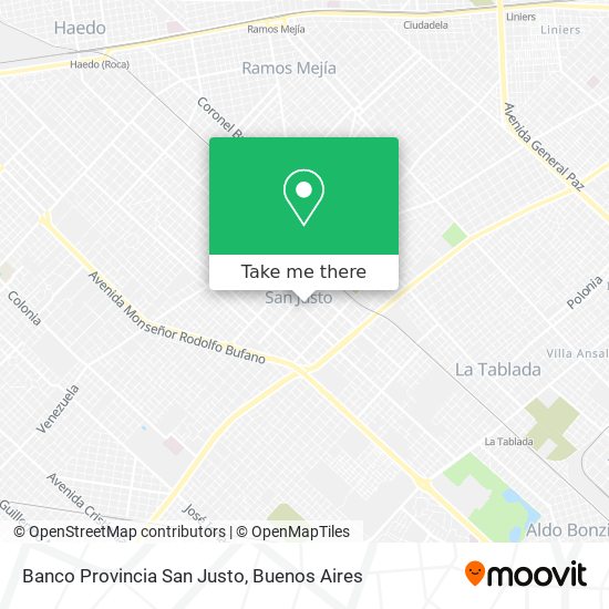 Mapa de Banco Provincia San Justo