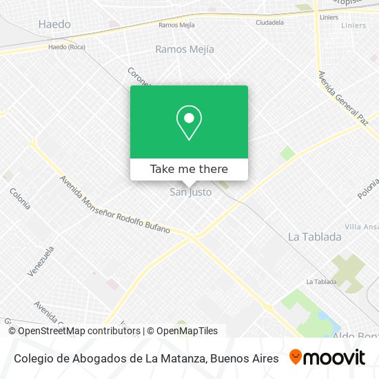 Mapa de Colegio de Abogados de La Matanza