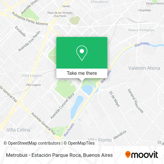 Metrobus - Estación Parque Roca map