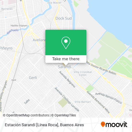 Mapa de Estación Sarandí [Línea Roca]