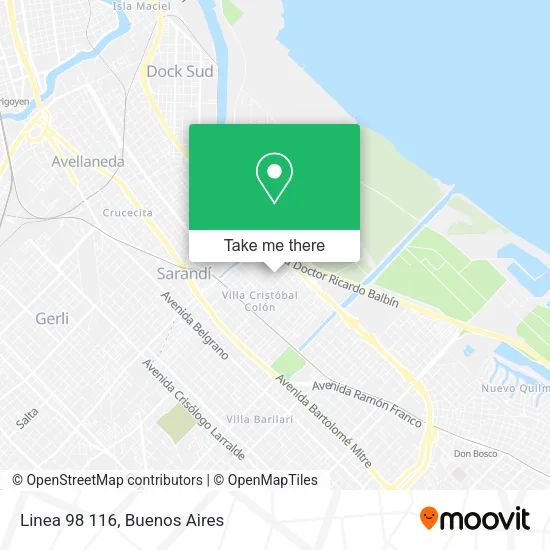 Mapa de Linea 98 116