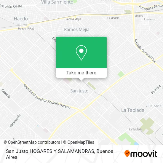 San Justo HOGARES Y SALAMANDRAS map