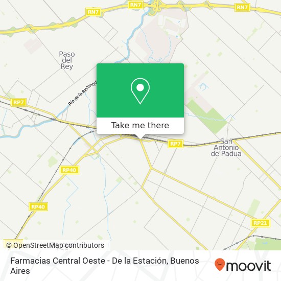 Mapa de Farmacias Central Oeste - De la Estación