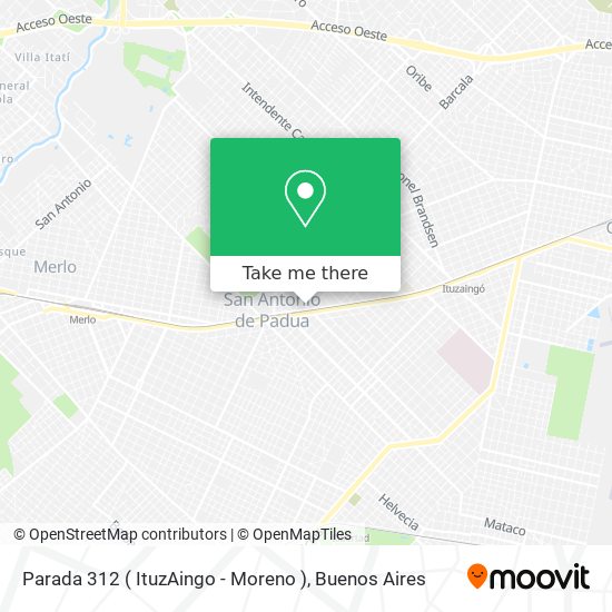 Parada 312 ( ItuzAingo - Moreno ) map