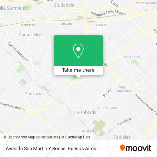 Avenida San Martin Y Rosas map