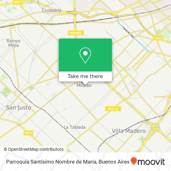 Parroquia Santísimo Nombre de María map