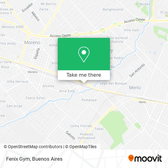 How to get to Fenix Gym in Moreno by Colectivo or Train?