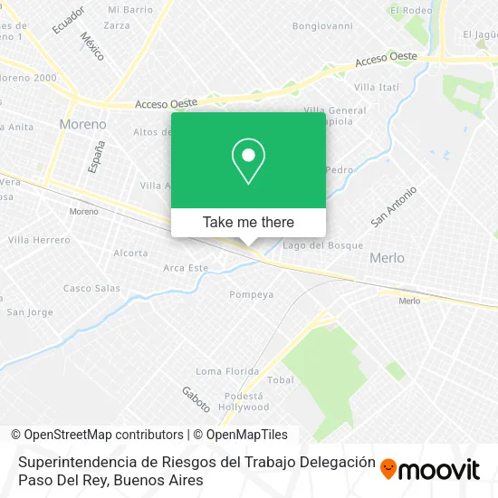 Superintendencia de Riesgos del Trabajo Delegación Paso Del Rey map
