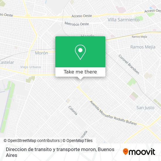 Direccion de transito y transporte moron map