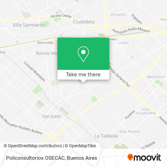 Policonsultorios OSECAC map