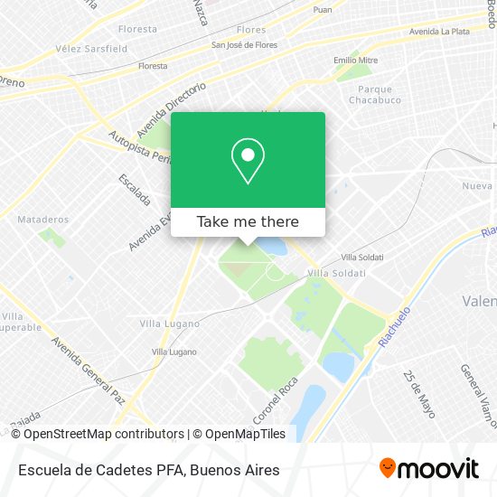 Mapa de Escuela de Cadetes PFA