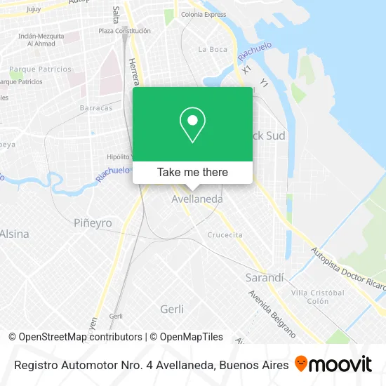 Mapa de Registro Automotor Nro. 4 Avellaneda