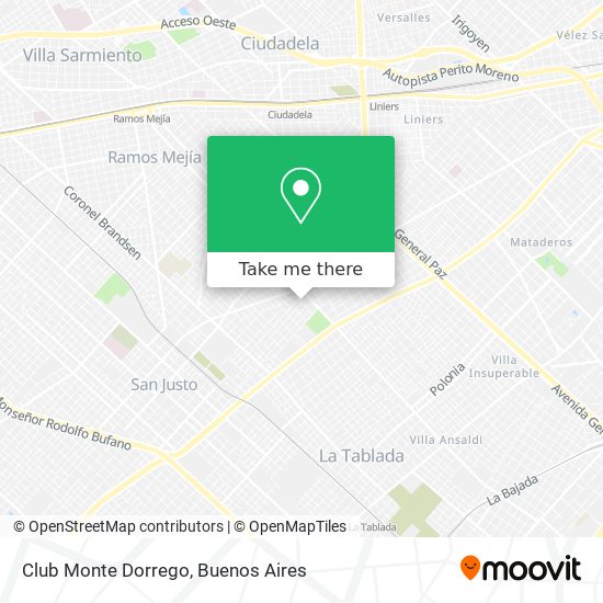 Club Monte Dorrego map