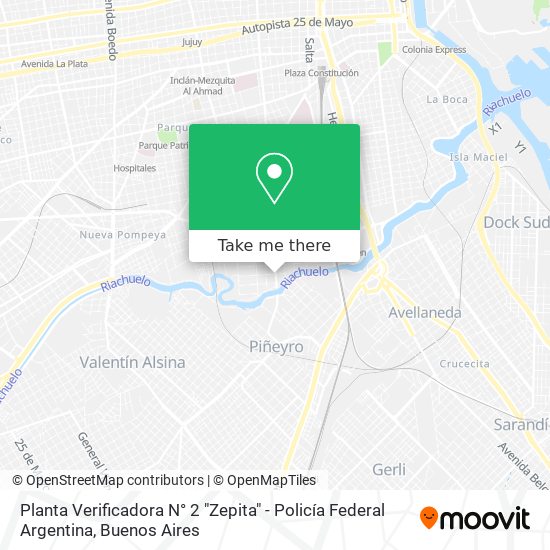 Planta Verificadora N° 2 "Zepita" - Policía Federal Argentina map