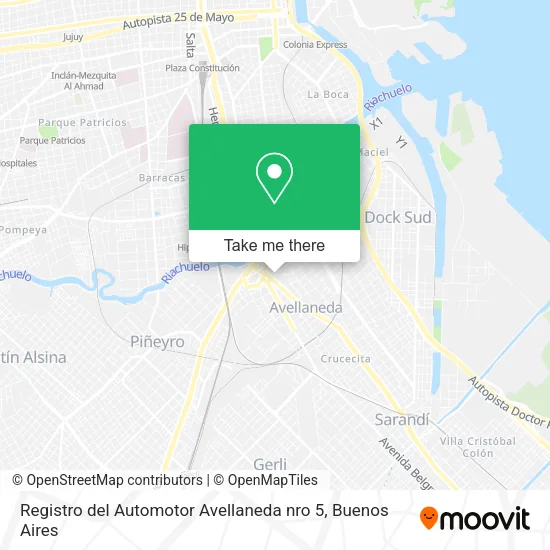 Mapa de Registro del Automotor Avellaneda nro 5