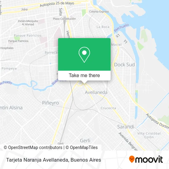 Mapa de Tarjeta Naranja Avellaneda