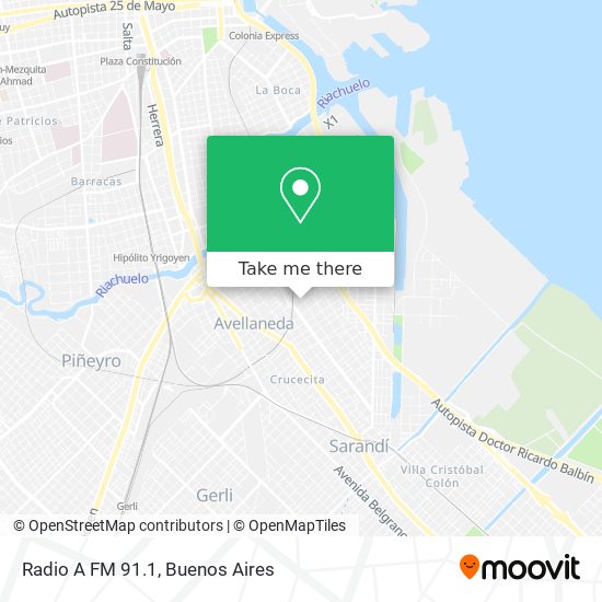 Radio A FM 91.1 map