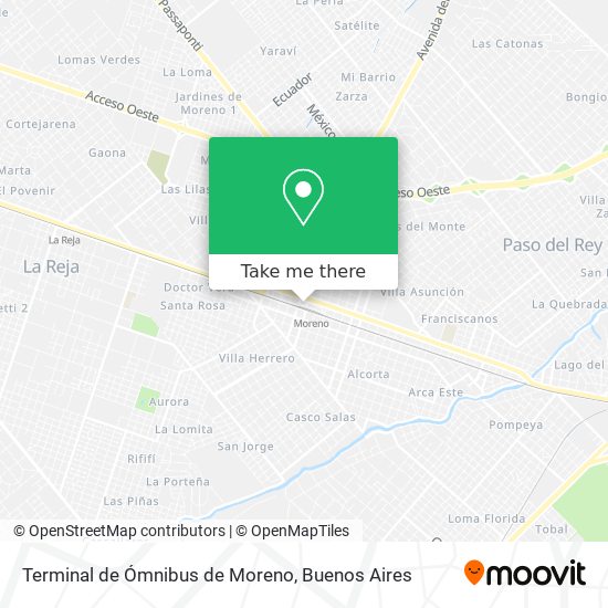 Terminal de Ómnibus de Moreno map