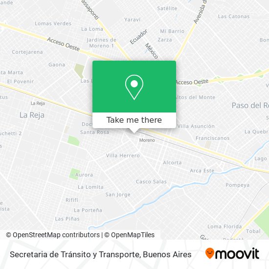 Secretaria de Tránsito y Transporte map