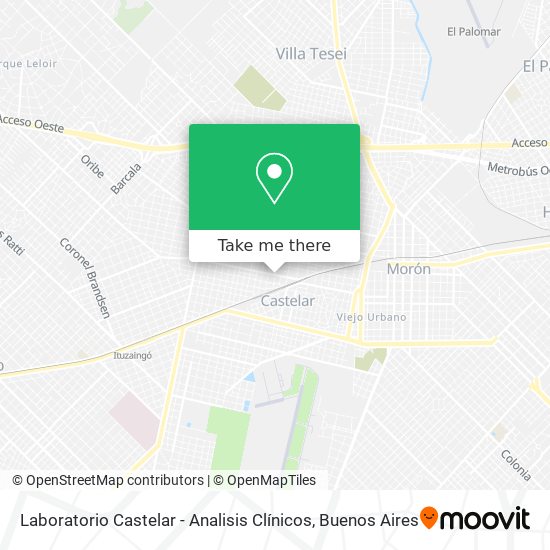 Mapa de Laboratorio Castelar - Analisis Clínicos