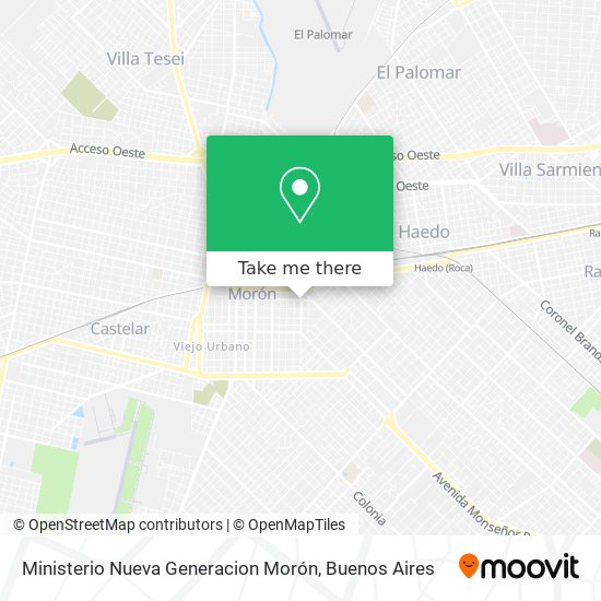 Ministerio Nueva Generacion Morón map