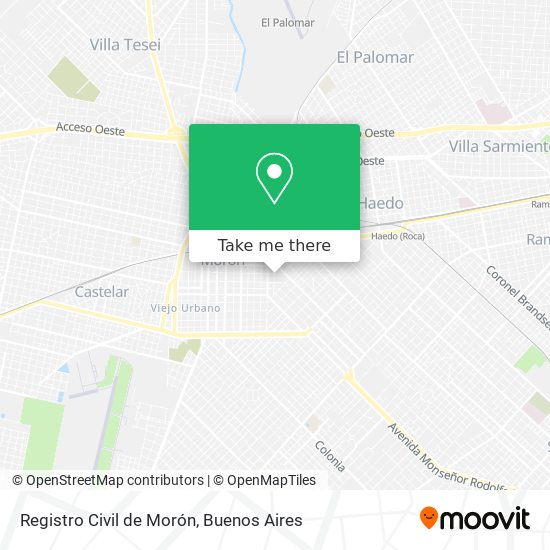 Registro Civil de Morón map