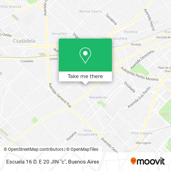Escuela 16 D. E 20 JIN "c" map
