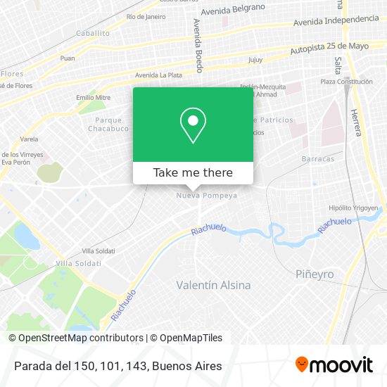 Mapa de Parada del 150, 101, 143