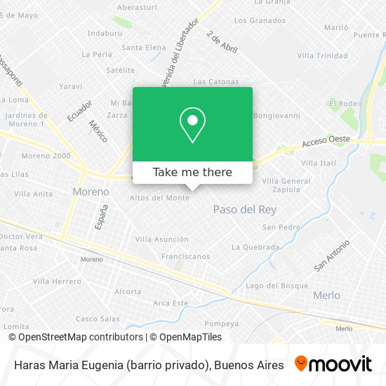 Mapa de Haras Maria Eugenia (barrio privado)
