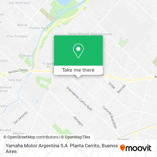 Mapa de Yamaha Motor Argentina S.A. Planta Cerrito