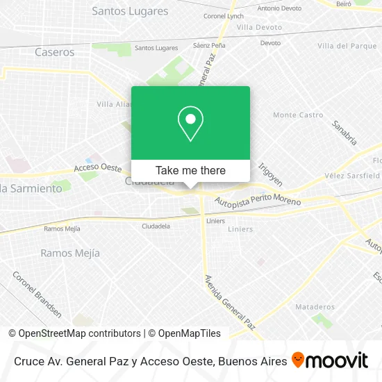 Cruce Av. General Paz y Acceso Oeste map
