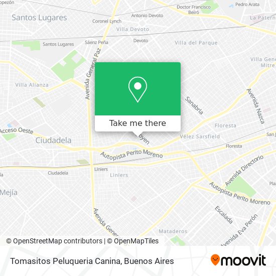 Mapa de Tomasitos Peluqueria Canina