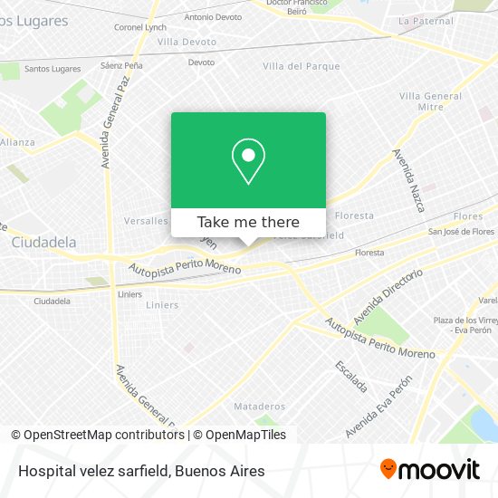 Hospital velez sarfield map