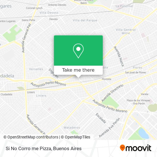 Si No Corro me Pizza map