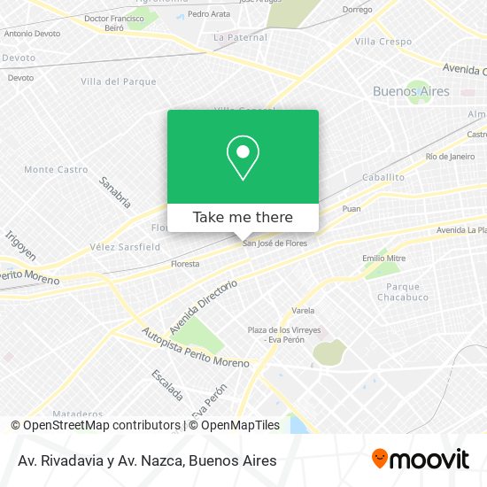 Av. Rivadavia y Av. Nazca map