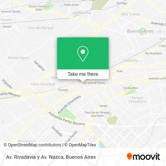 Mapa de Av. Rivadavia y Av. Nazca