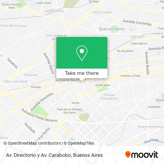 Mapa de Av. Directorio y Av. Carabobo