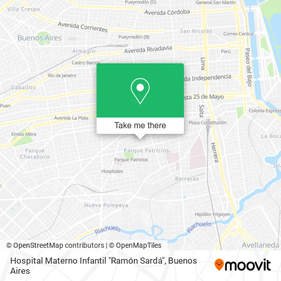 Mapa de Hospital Materno Infantil "Ramón Sardá"