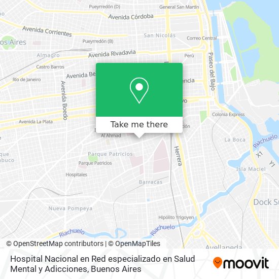 Hospital Nacional en Red especializado en Salud Mental y Adicciones map