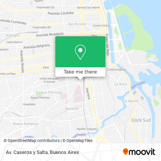Mapa de Av. Caseros y Salta