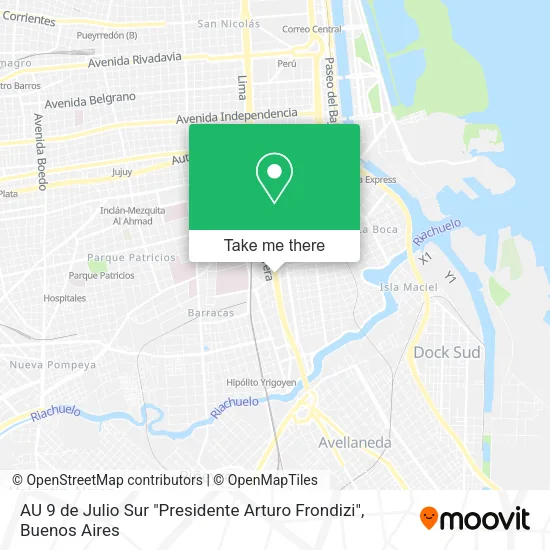 Mapa de AU 9 de Julio Sur "Presidente Arturo Frondizi"
