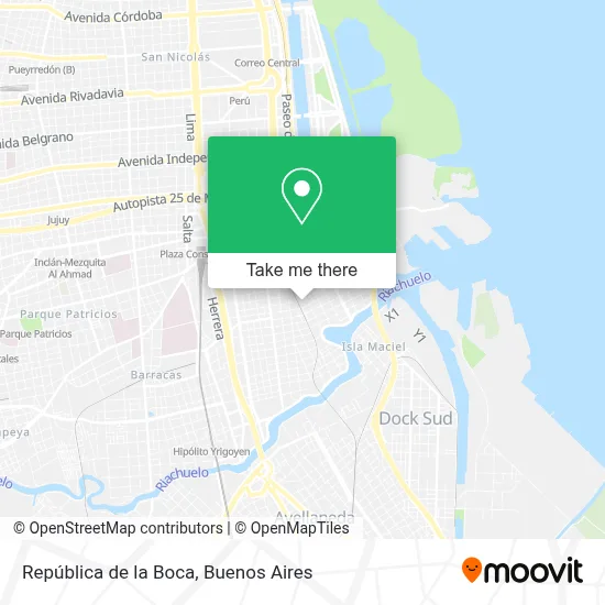 República de la Boca map