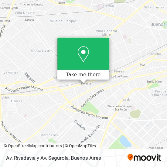 Av. Rivadavia y Av. Segurola map