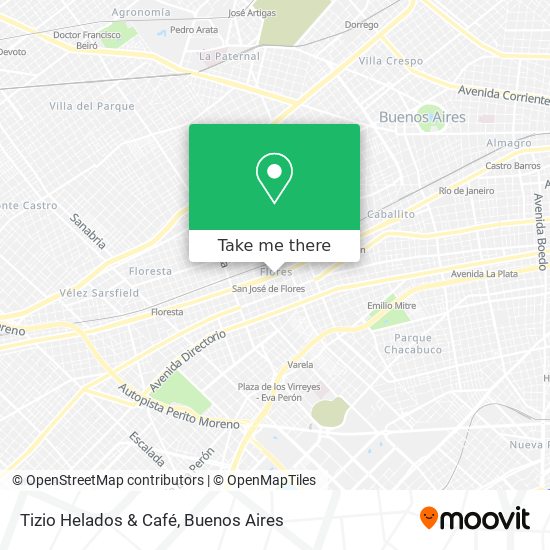 Mapa de Tizio Helados & Café