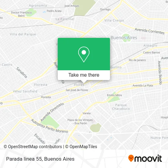 Mapa de Parada linea 55