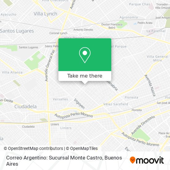 Correo Argentino: Sucursal Monte Castro map