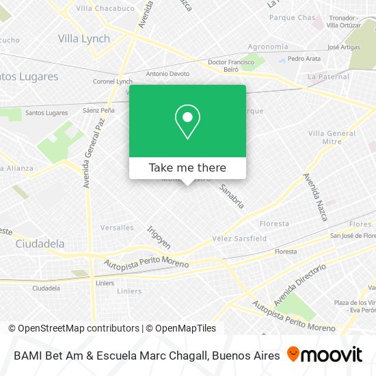 Mapa de BAMI Bet Am & Escuela  Marc Chagall
